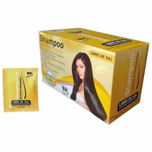 shampoo cabello alisados y extensiones con iones negativos lm caja sachets x 60ml