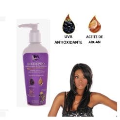 shampoo hidratante y nutritivo de uva lm x 120ml para cabellos afro y alisados