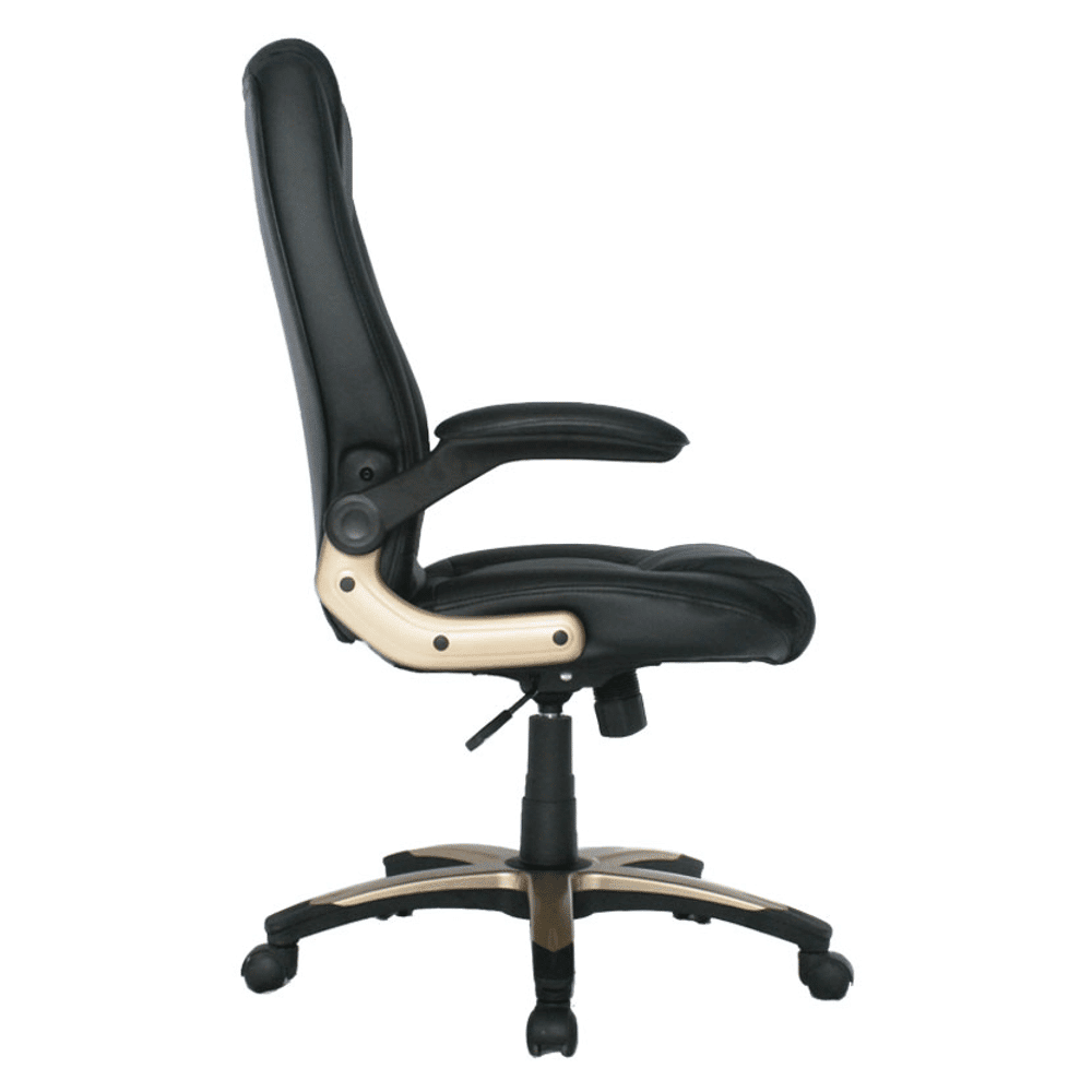 silla de oficina silla de trabajo cartagena en cuero sintetico base nylon dorada 4