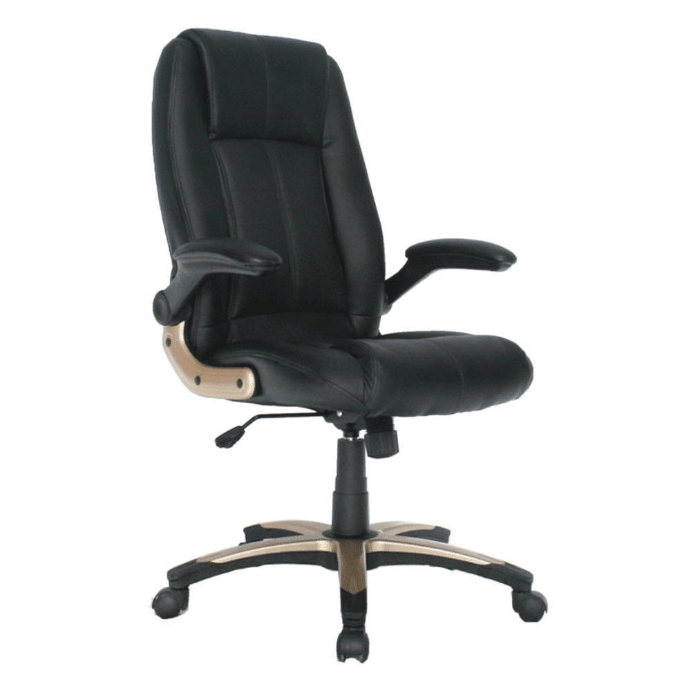silla de oficina silla de trabajo cartagena en cuero sintetico base nylon dorada